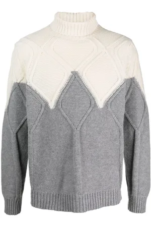 D.A. Daniele Alessandrini Two-tone cable-knit jumper