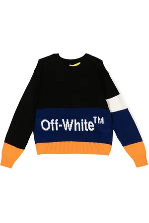 OFF-WHITE Intarsia-knit panelled jumper