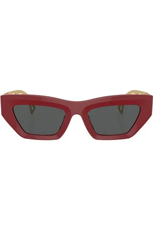 VERSACE Logo-embossed square-frame sunglasses