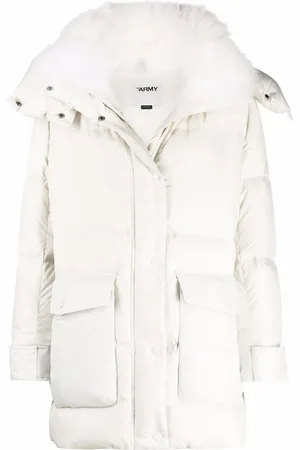 YVES SALOMON Lambswool-trim hooded down coat