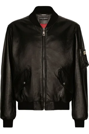 Dolce & Gabbana Logo-tag leather jacket