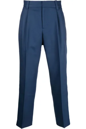 Viktor & Rolf Embroidered-logo cropped trousers