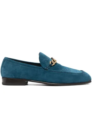 Jimmy Choo Men Loafers - Chain-trim suede loafers