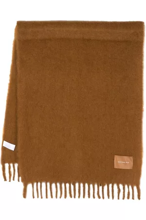 REJINA PYO Blanket logo-patch fringed scarf