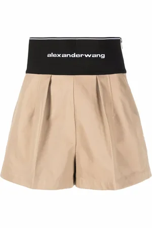 Alexander Wang Logo-waist pleat-detail shorts