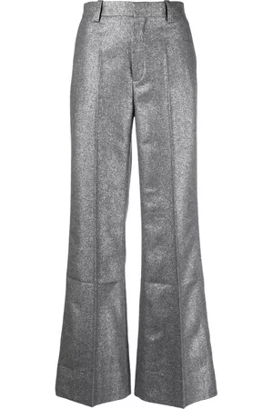Rodebjer High-waisted glitter flared trousers