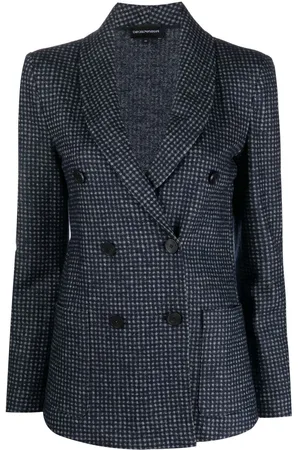Emporio Armani Checked pattern double breasted blazer