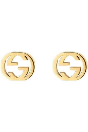 Gucci 18k Yellow Gold 0.38cttw Pave Diamond Interlocking G Stud Earrings  YBD72940800200U | Mayors