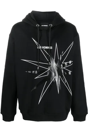 Les Hommes Logo star-print drawstring hoodie