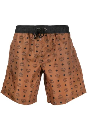 MCM Logo-monogram print swim shorts