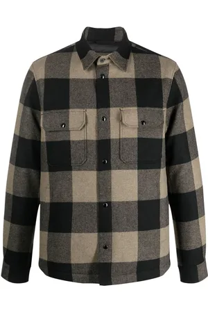 Woolrich Plaid-check quilted shirt jacket
