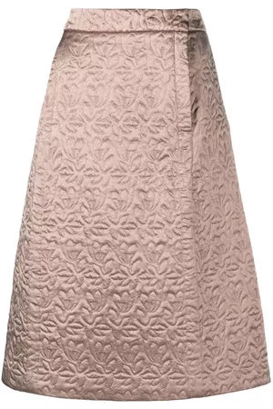 Maison Margiela Quilted satin midi skirt