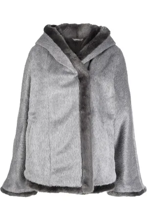 Alberta Ferretti Oversized hooded teddy jacket