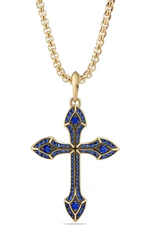 David Yurman 18kt yellow Gothic Cross amulet (36.5mm)