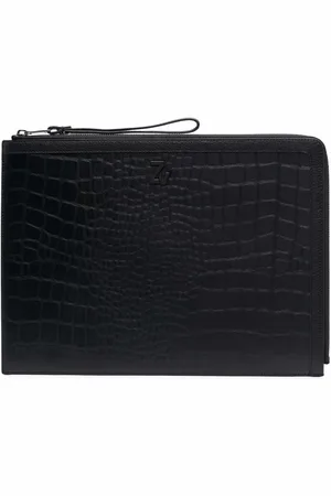 Zadig & Voltaire Crocodile-effect leather clutch bag