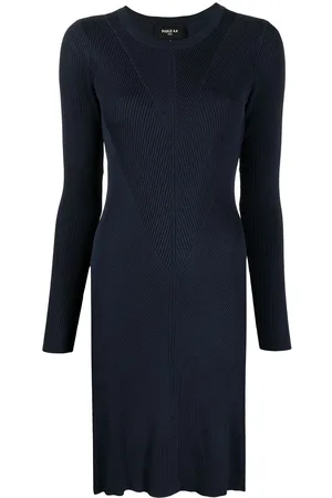 Paule Ka Long-sleeved ribbed-knit dress