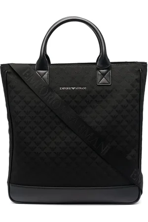 Emporio Armani Quilted logo-lettering tote bag