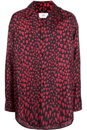 Ami Heart pattern button-up shirt