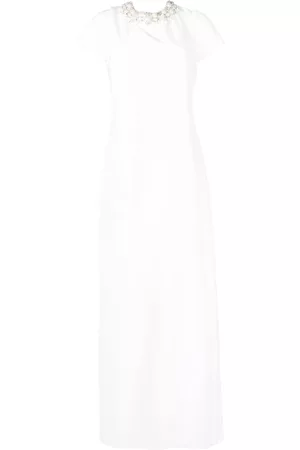 Sachin & Babi Petra pearl-embellished neckline gown