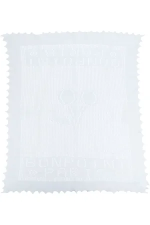 BONPOINT Logo pointelle-knit blanket