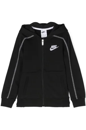Nike Logo-embroidered zipped hoodie