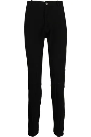 MASNADA Waffle-knit tapered-leg trousers
