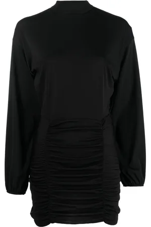 Dondup Ruched funnel neck mini dress