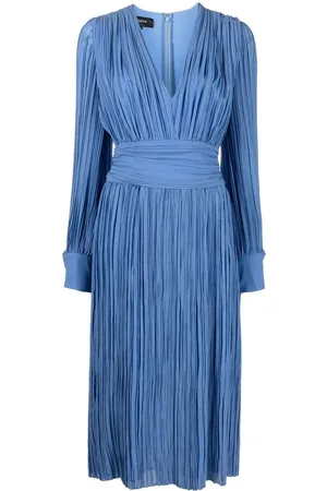 Rochas Plissé-detail midi dress