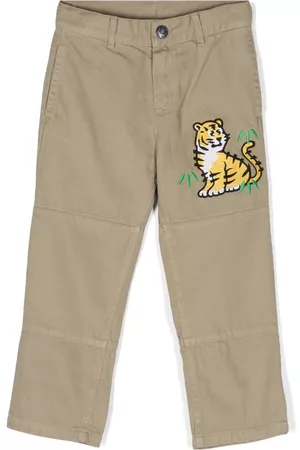 Kenzo Tiger-motif straight-leg trousers