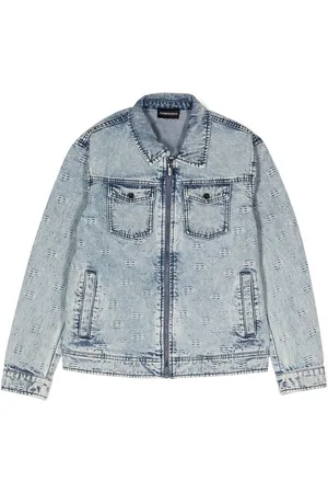 Emporio Armani Monogram zipped denim jacket