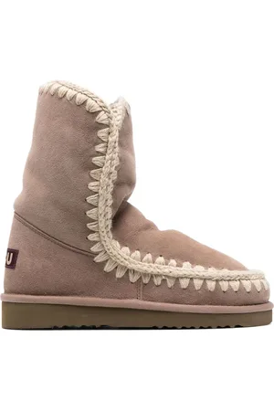 Mou Logo-patch suede boots