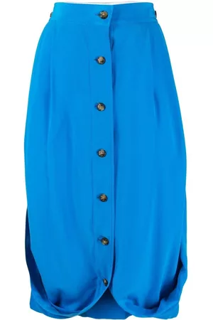 Quira High-waisted buttoned silk skirt