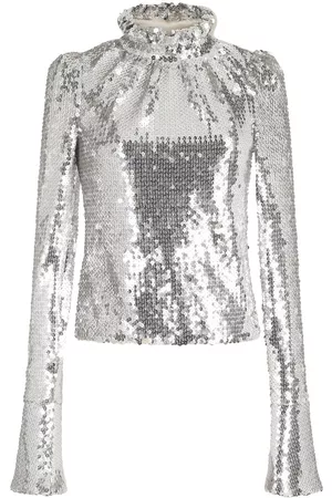 Paco rabanne Frill-neck sequined top