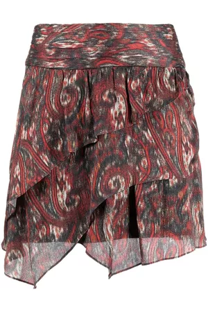 IRO Graphic-print layered silk skirt