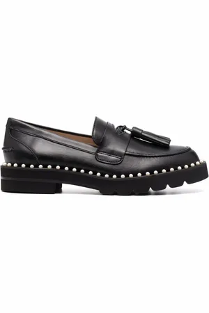 Stuart Weitzman Mila pearl-embellished loafers