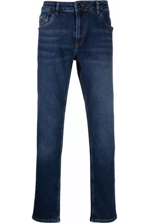 VERSACE Straight-leg cotton-blend jeans