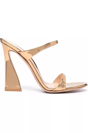 Gianvito Rossi Metallic-effect leather sandals