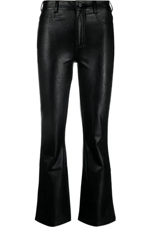 Paige Flared faux-leather trousers