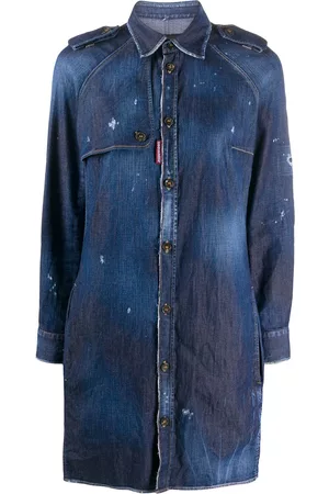 Dsquared2 Distressed finish button front shirt dress