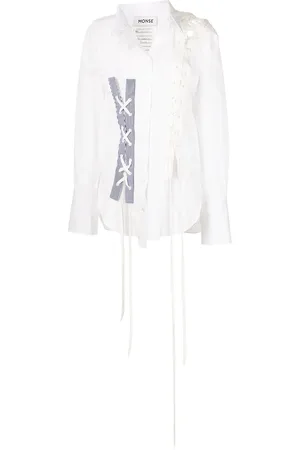 MONSE Crooked lace-up shirt