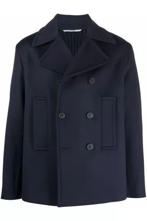 VALENTINO GARAVANI Ribbed-panel double-breasted coat