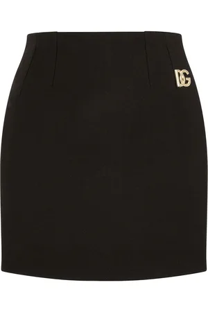 Dolce & Gabbana Logo-appliqué double crepe miniskirt