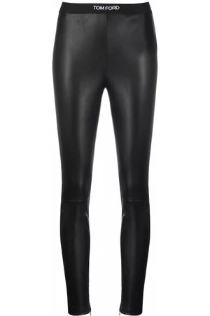 Tom Ford Logo-waistband leather leggings