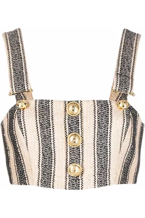 Balmain Striped cropped top