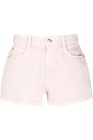 Stella McCartney Embroidered-logo mid-rise shorts
