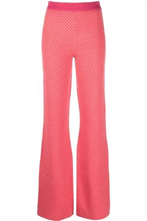 Moschino Flared jacquard-knit trousers