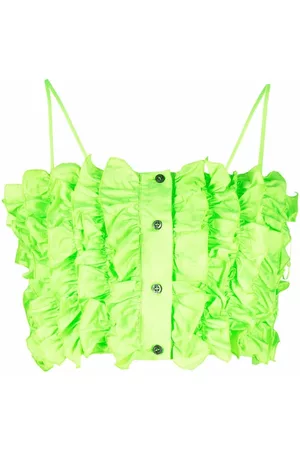 Msgm Cropped ruffled top