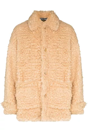 Palm Angels Faux-shearling single-breasted short coat