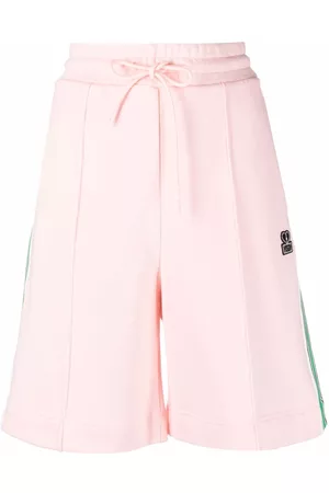 Msgm Tape-detail flared track shorts