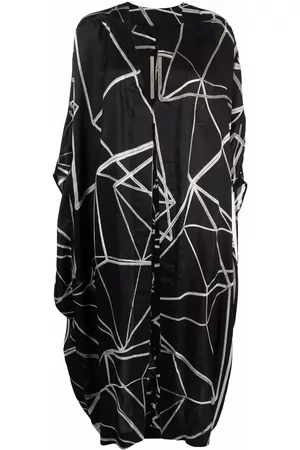 Rick Owens Geometric-print V-neck coat